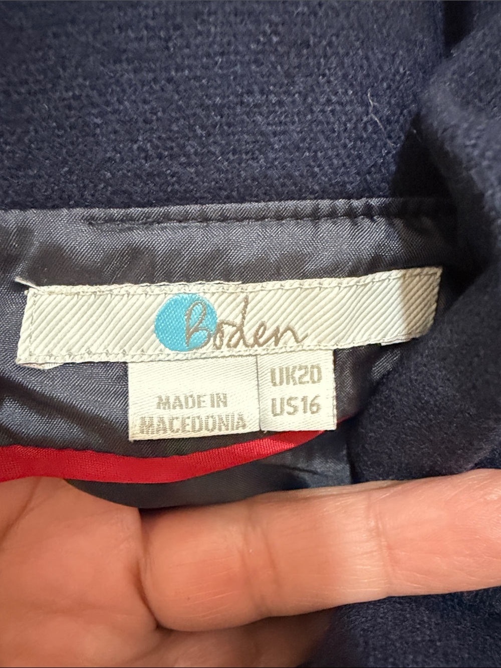 Boden Melina Paper bag Skirt - Wool Navy Sz 16 - Picture 8 of 10